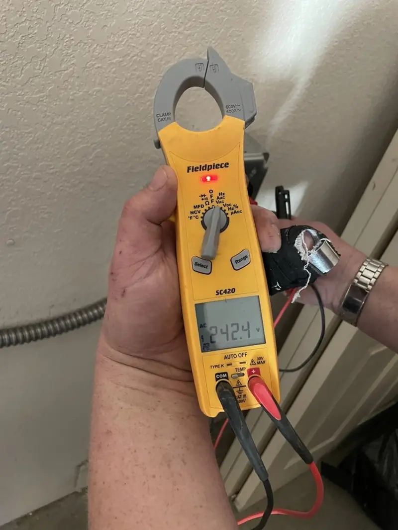 Voltage testing with clamp meter during Generator Installation in McSwain